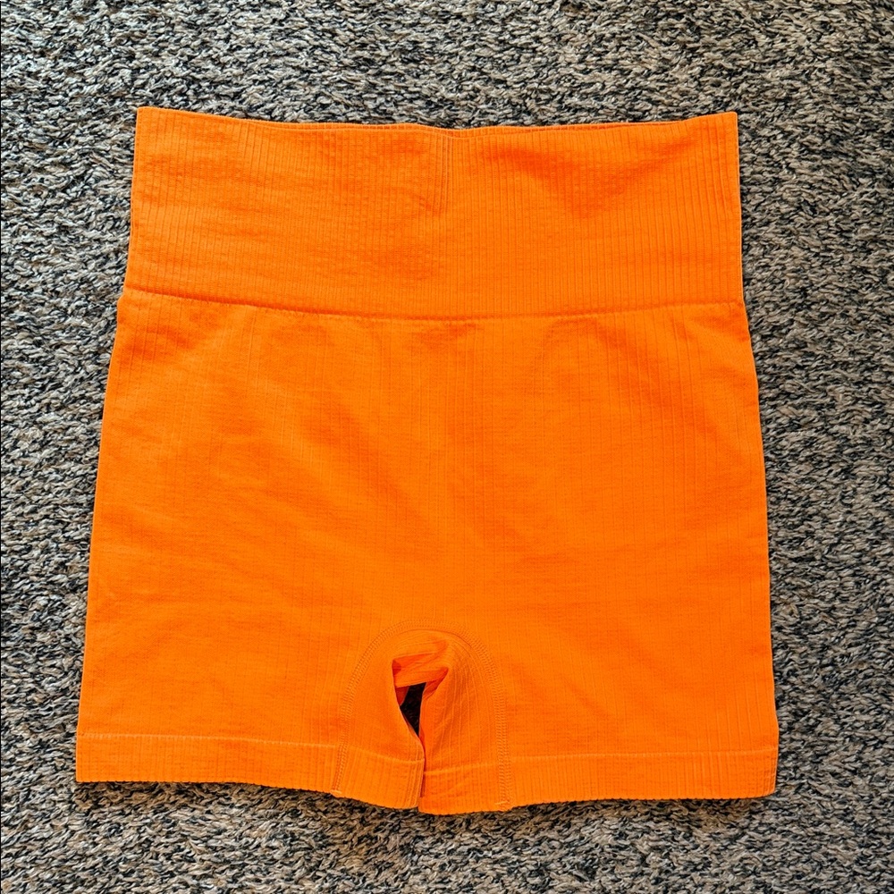 High-Waisted Orange Women's Shorts